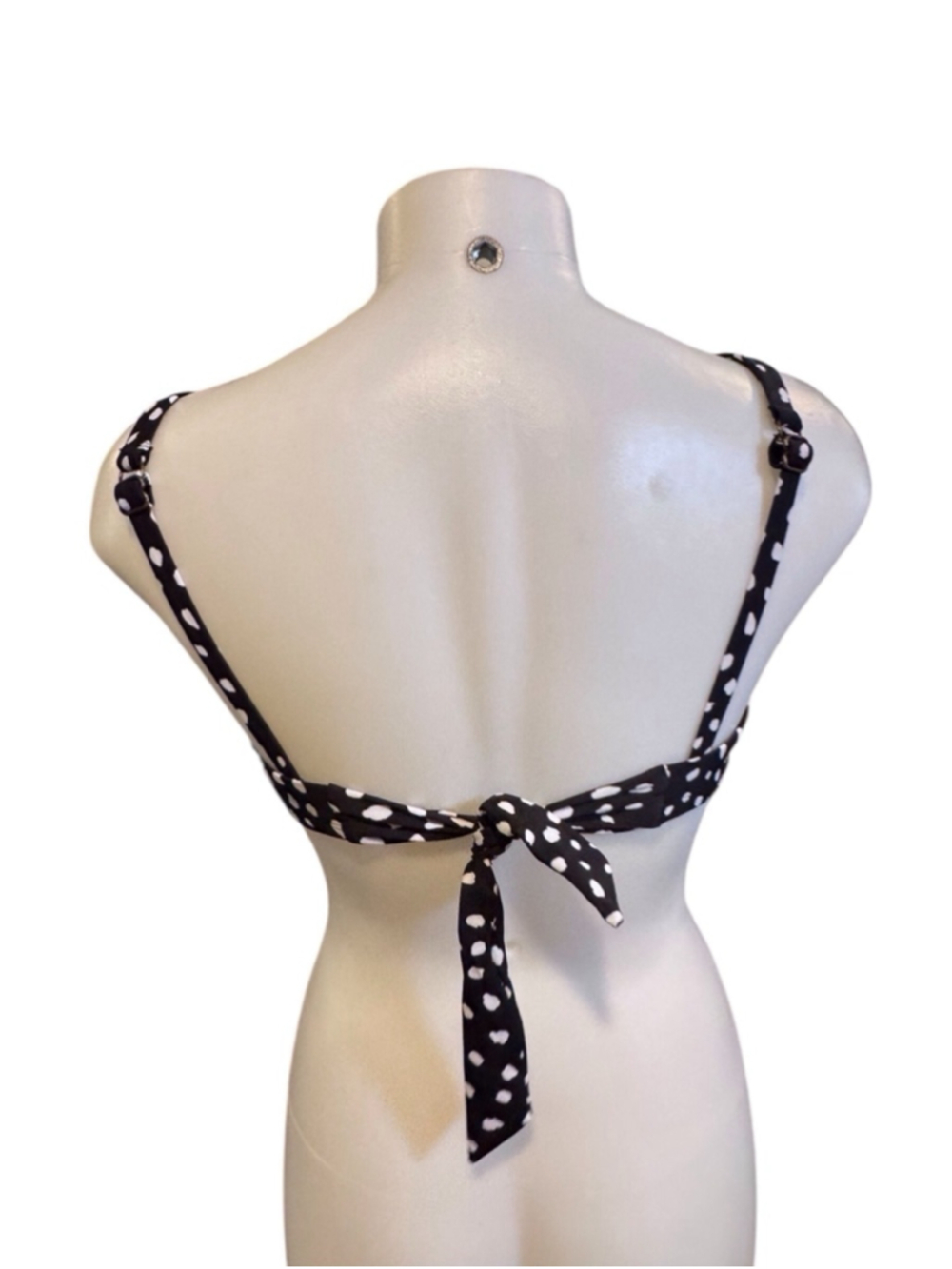 Women's Island Escape Bikini Top Black White Print size 6 - Picture 2 of 3